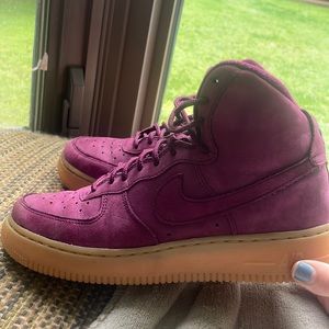 Nike Air , Suede purple high top shoes, size 8
